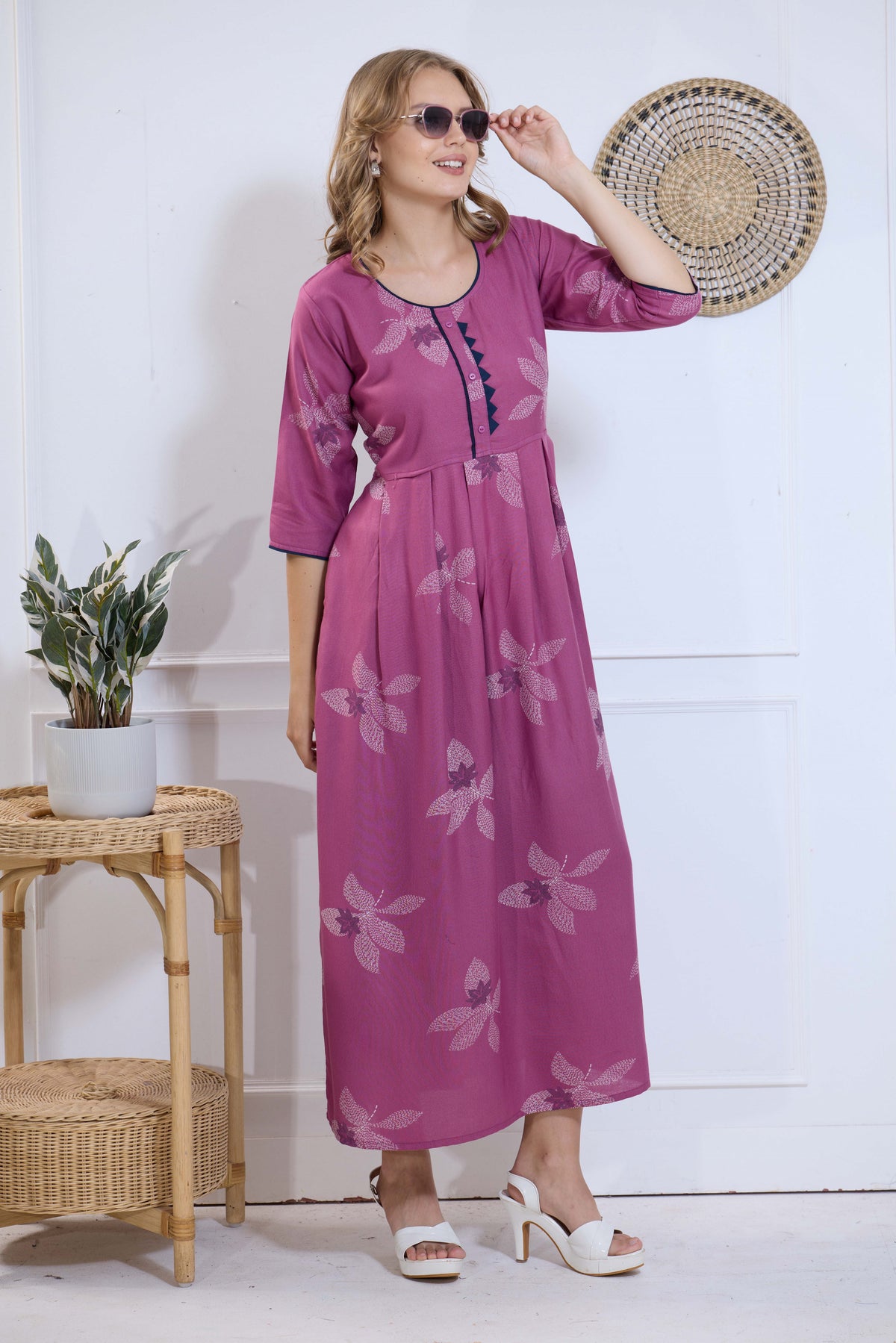 Alpine KURTI Style | Beautiful Stylish KURTI Model | Long 3/4 Sleeve & Side Pocket | Fresh Collection's for Stylish Women's (AK-3/4)