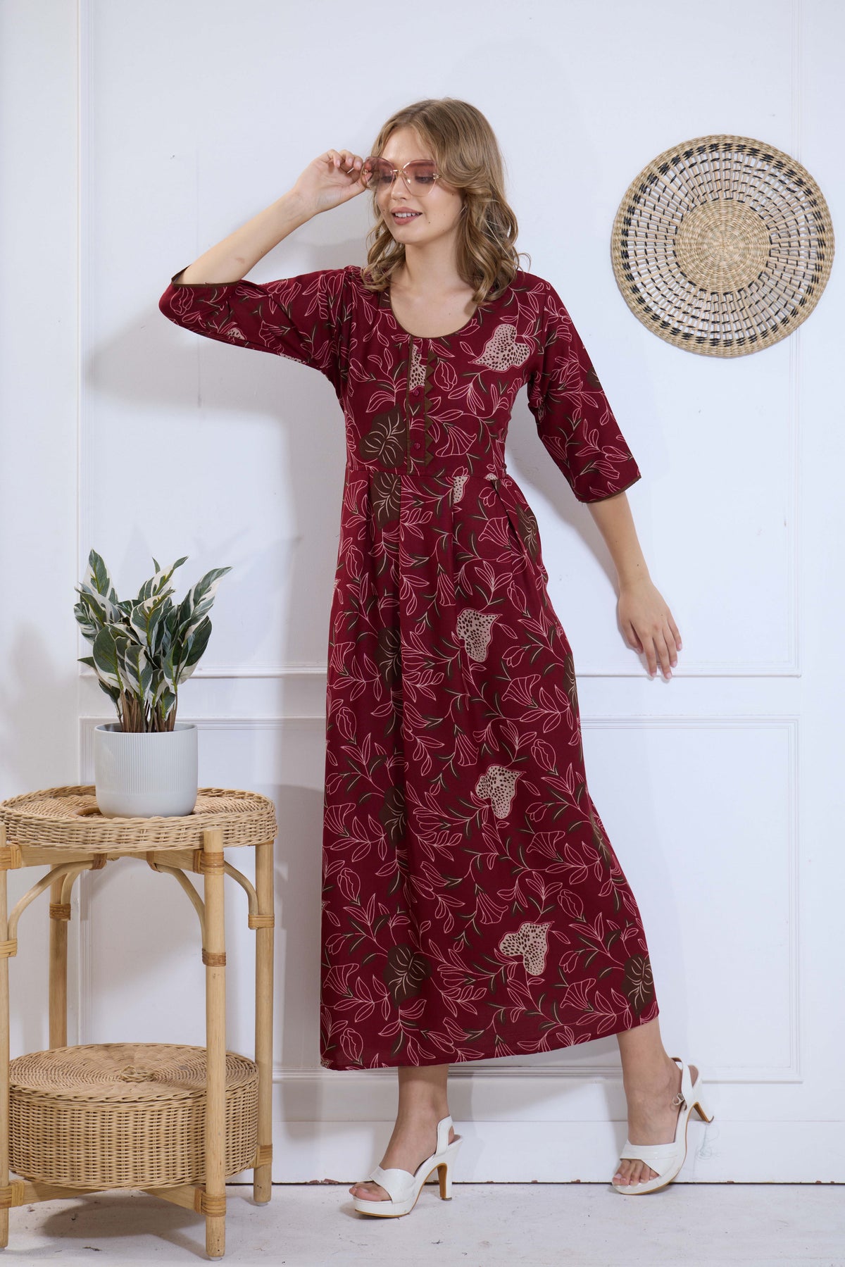 Alpine KURTI Style | Beautiful Stylish KURTI Model | Long 3/4 Sleeve & Side Pocket | Fresh Collection's for Stylish Women's (AK-3/4)