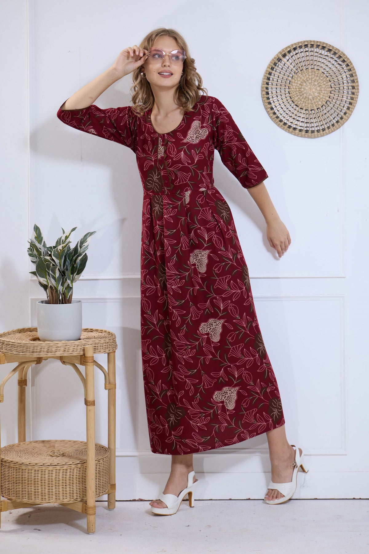 Alpine KURTI Style | Beautiful Stylish KURTI Model | Long 3/4 Sleeve & Side Pocket | Fresh Collection's for Stylish Women's (AK-3/4)