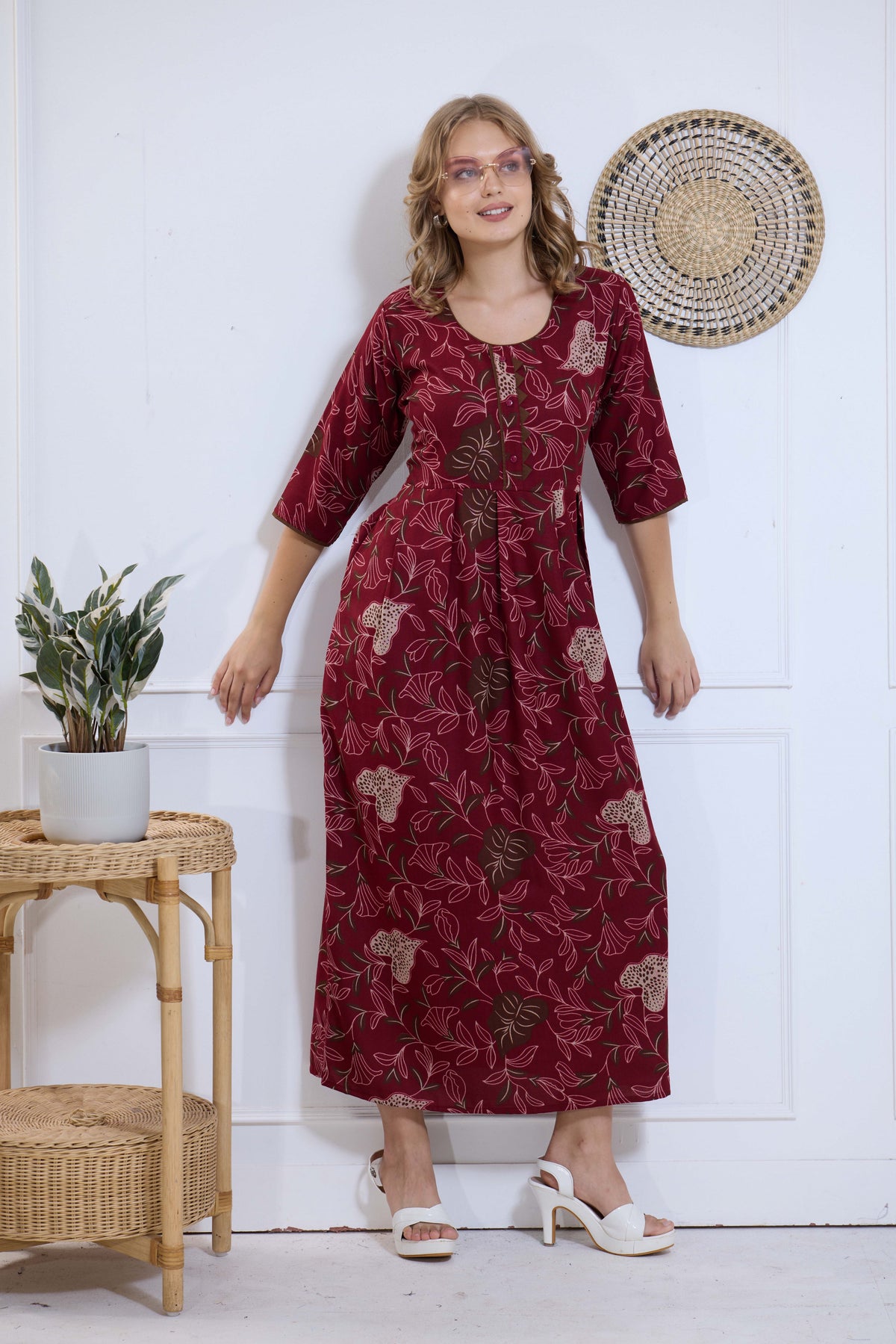 Alpine KURTI Style | Beautiful Stylish KURTI Model | Long 3/4 Sleeve & Side Pocket | Fresh Collection's for Stylish Women's (AK-3/4)