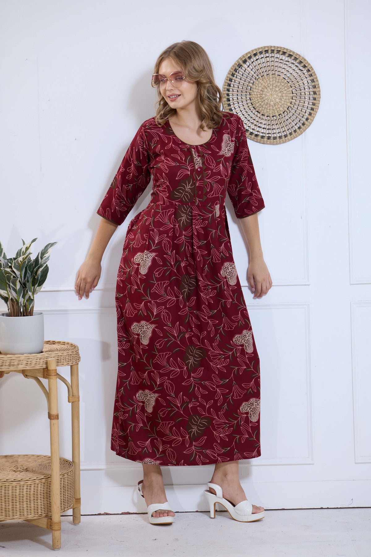 Alpine KURTI Style | Beautiful Stylish KURTI Model | Long 3/4 Sleeve & Side Pocket | Fresh Collection's for Stylish Women's (AK-3/4)