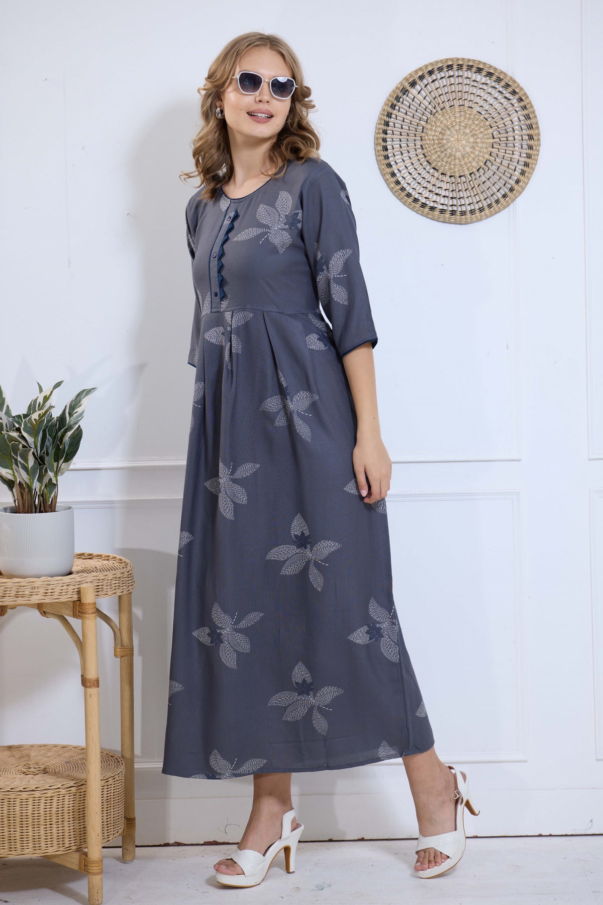 Alpine KURTI Style | Beautiful Stylish KURTI Model | Long 3/4 Sleeve & Side Pocket | Fresh Collection's for Stylish Women's (AK-3/4)