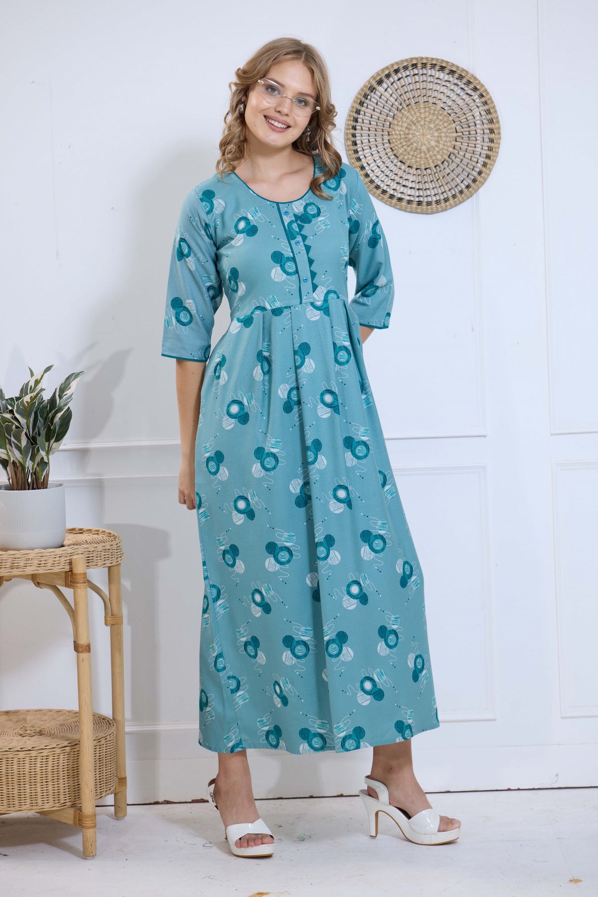 Alpine KURTI Style | Beautiful Stylish KURTI Model | Long 3/4 Sleeve & Side Pocket | Fresh Collection's for Stylish Women's (AK-3/4)