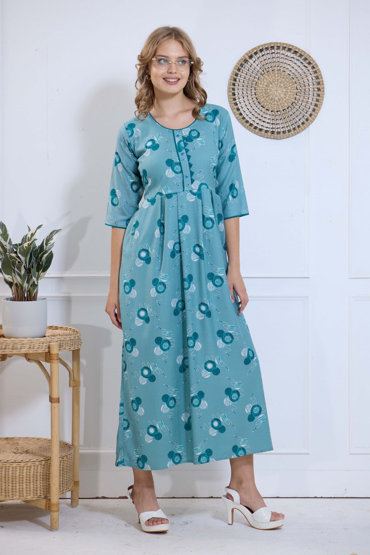 Alpine KURTI Style | Beautiful Stylish KURTI Model | Long 3/4 Sleeve & Side Pocket | Fresh Collection's for Stylish Women's (AK-3/4)