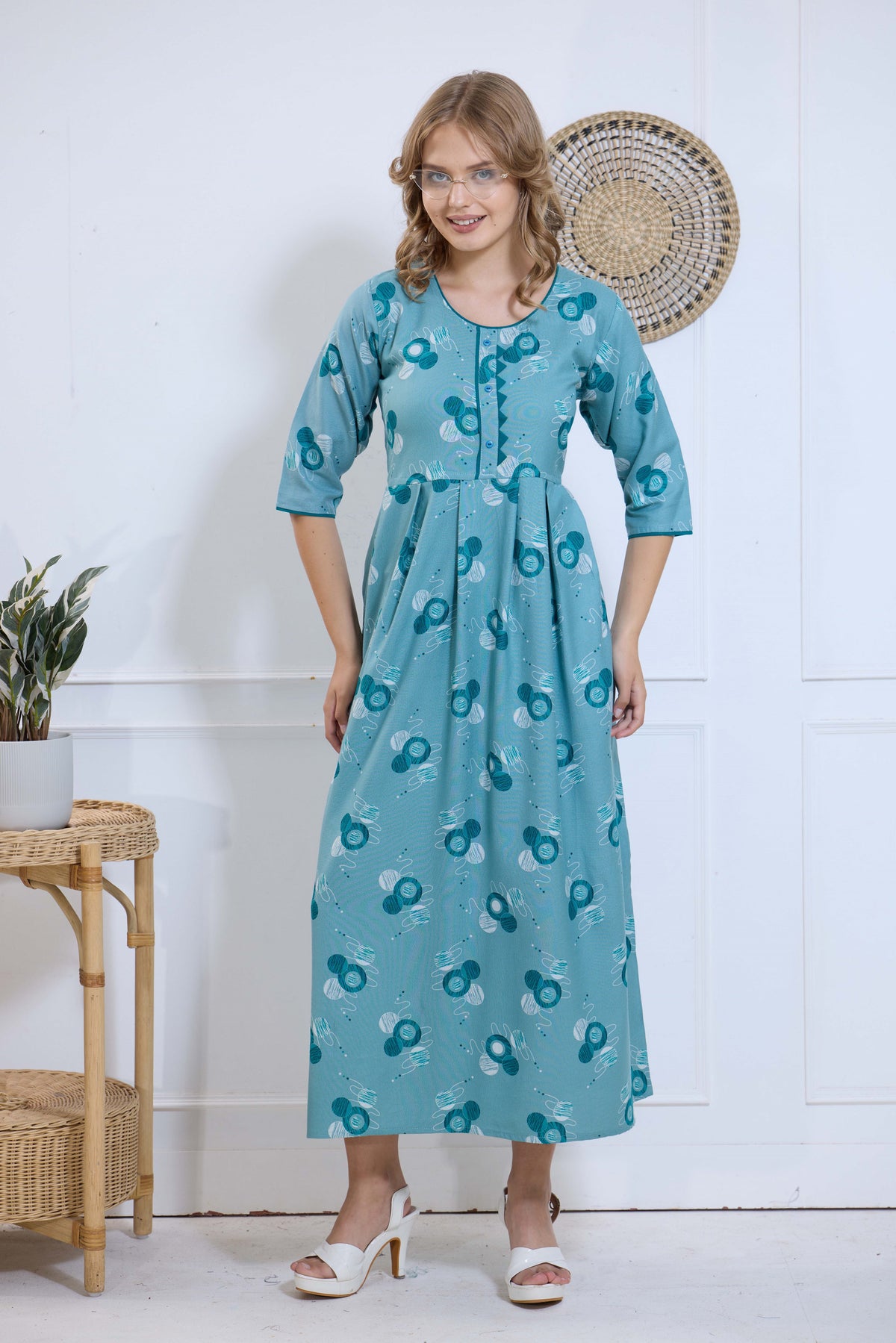 Alpine KURTI Style | Beautiful Stylish KURTI Model | Long 3/4 Sleeve & Side Pocket | Fresh Collection's for Stylish Women's (AK-3/4)