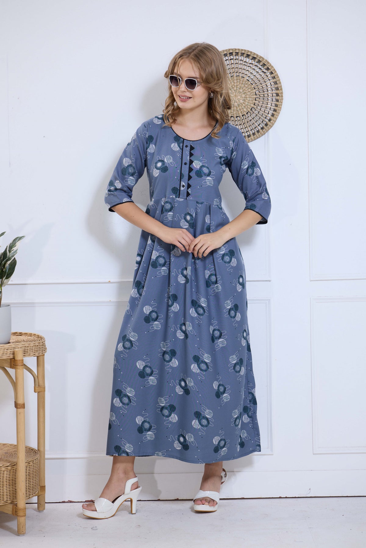 Alpine KURTI Style | Beautiful Stylish KURTI Model | Long 3/4 Sleeve & Side Pocket | Fresh Collection's for Stylish Women's (AK-3/4)