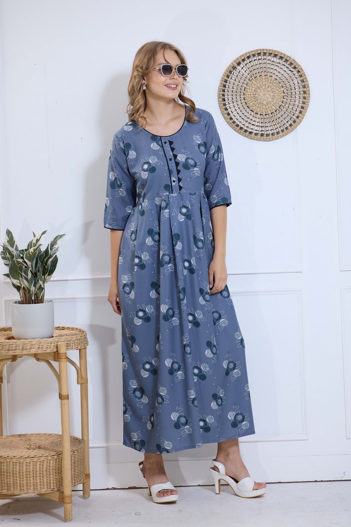 Alpine KURTI Style | Beautiful Stylish KURTI Model | Long 3/4 Sleeve & Side Pocket | Fresh Collection's for Stylish Women's (AK-3/4)