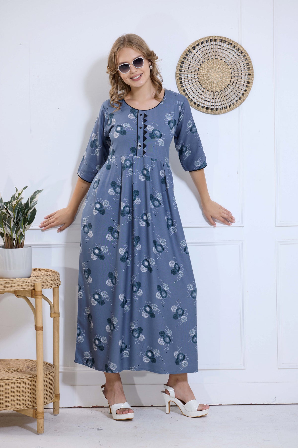 Alpine KURTI Style | Beautiful Stylish KURTI Model | Long 3/4 Sleeve & Side Pocket | Fresh Collection's for Stylish Women's (AK-3/4)