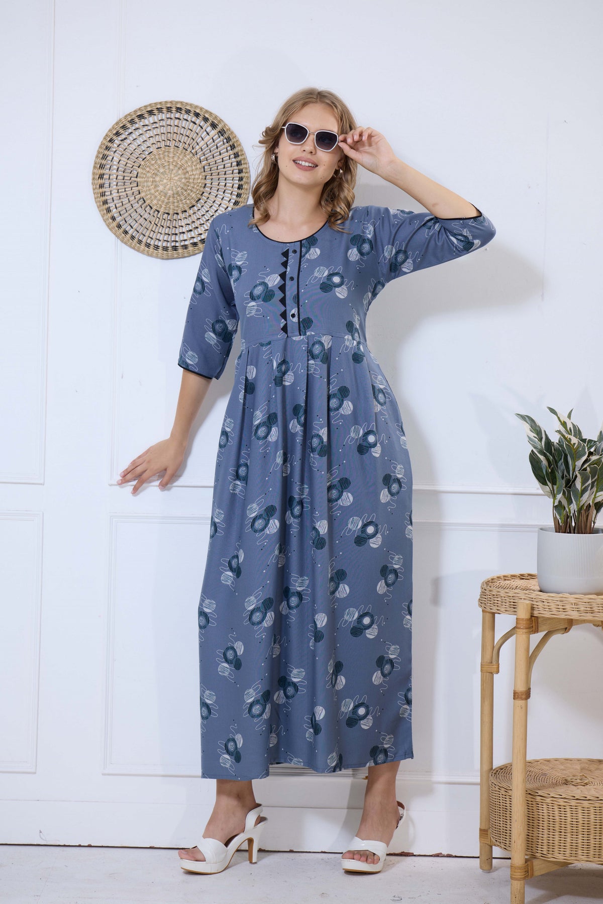 Alpine KURTI Style | Beautiful Stylish KURTI Model | Long 3/4 Sleeve & Side Pocket | Fresh Collection's for Stylish Women's (AK-3/4)