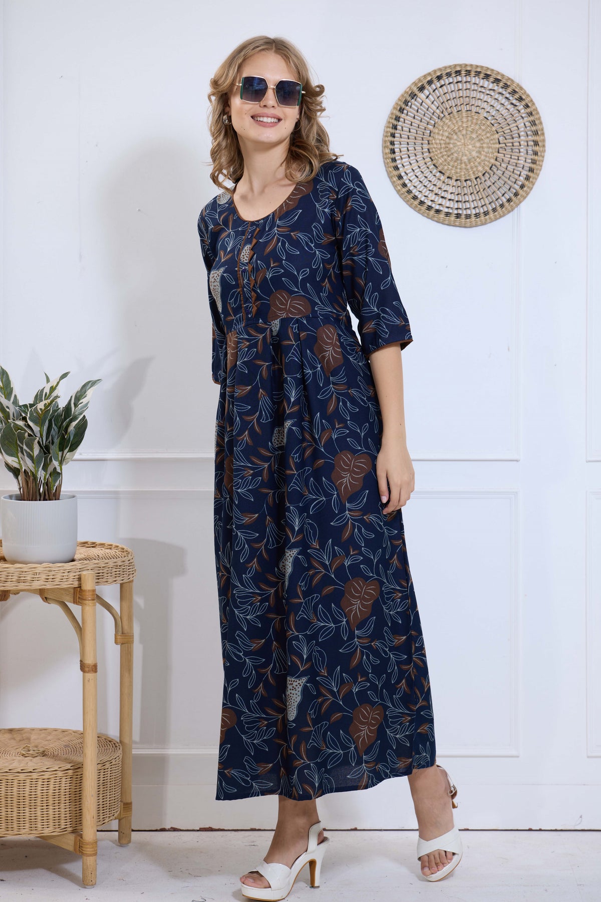 Alpine KURTI Style | Beautiful Stylish KURTI Model | Long 3/4 Sleeve & Side Pocket | Fresh Collection's for Stylish Women's (AK-3/4)