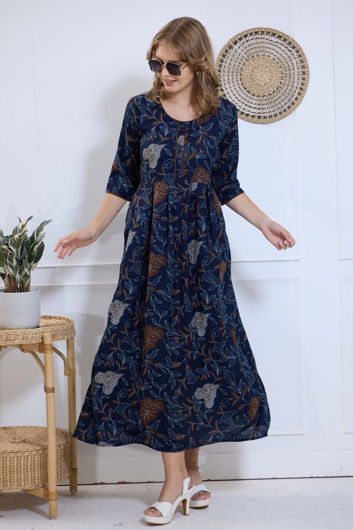 Alpine KURTI Style | Beautiful Stylish KURTI Model | Long 3/4 Sleeve & Side Pocket | Fresh Collection's for Stylish Women's (AK-3/4)