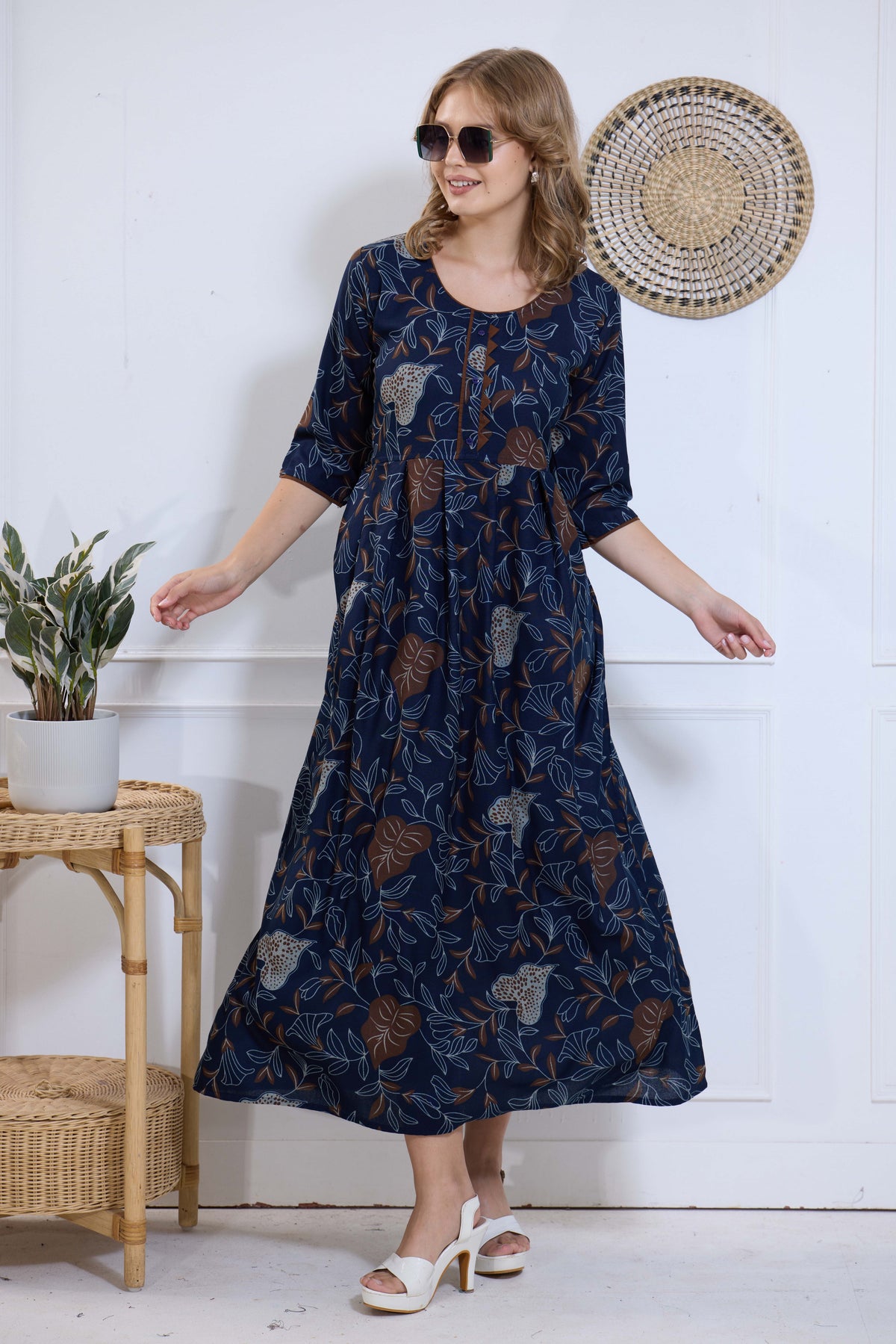 Alpine KURTI Style | Beautiful Stylish KURTI Model | Long 3/4 Sleeve & Side Pocket | Fresh Collection's for Stylish Women's (AK-3/4)