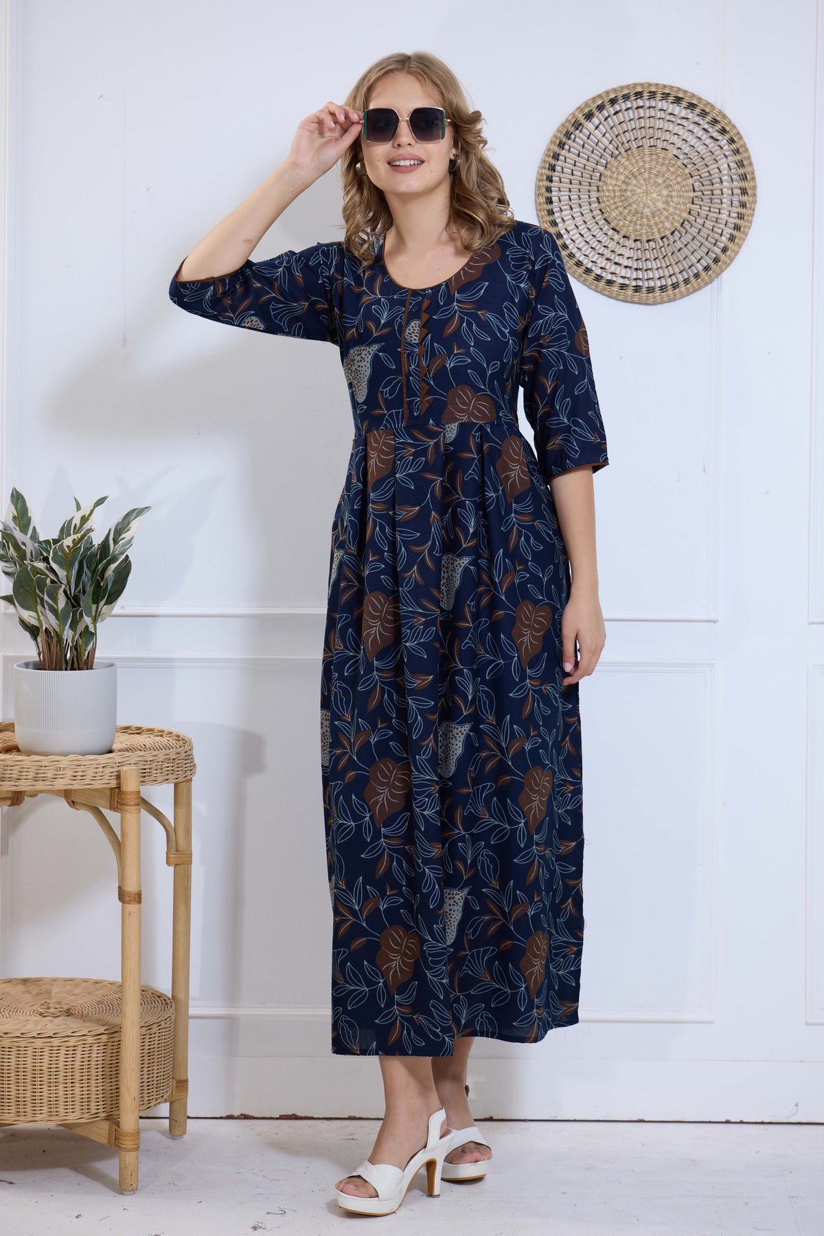 Alpine KURTI Style | Beautiful Stylish KURTI Model | Long 3/4 Sleeve & Side Pocket | Fresh Collection's for Stylish Women's (AK-3/4)