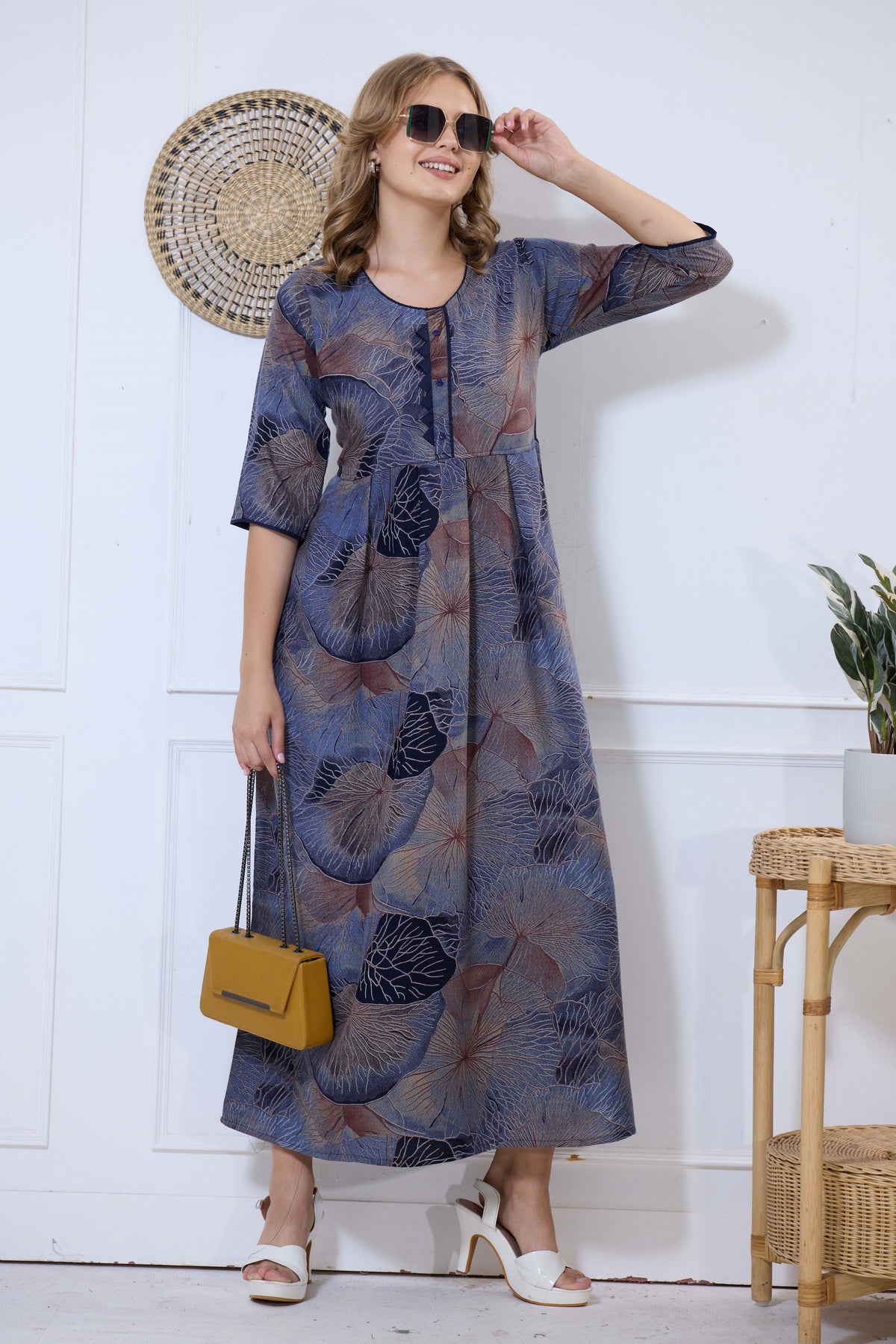 Alpine KURTI Style | Beautiful Stylish KURTI Model | Long 3/4 Sleeve & Side Pocket | Fresh Collection's for Stylish Women's (AK-3/4)