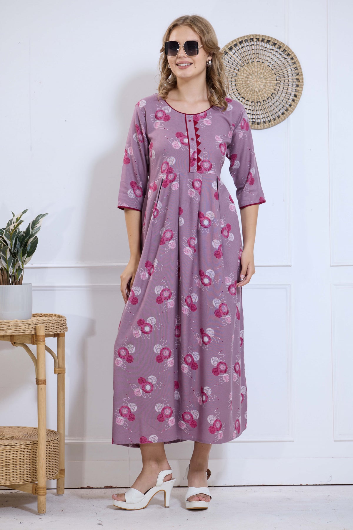 Alpine KURTI Style | Beautiful Stylish KURTI Model | Long 3/4 Sleeve & Side Pocket | Fresh Collection's for Stylish Women's (AK-3/4)