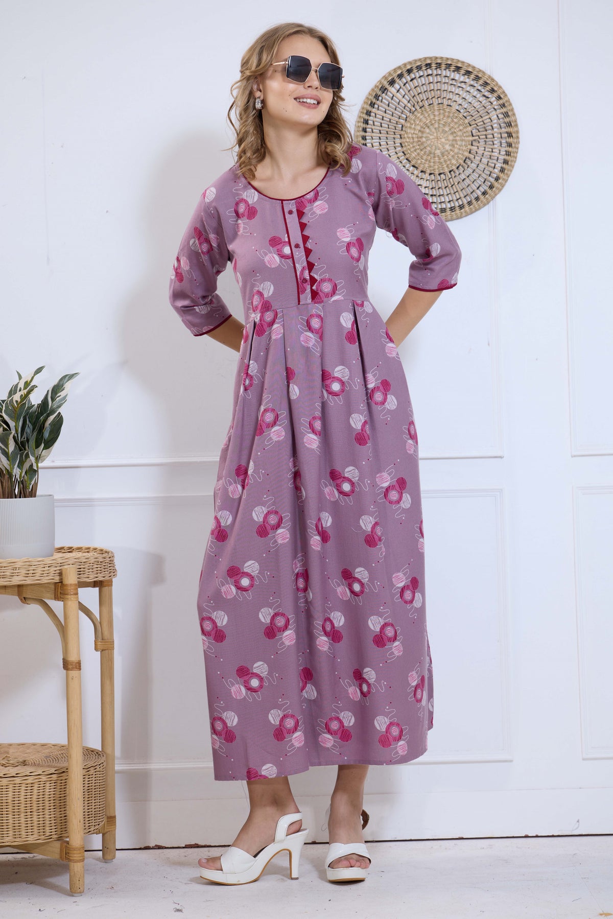 Alpine KURTI Style | Beautiful Stylish KURTI Model | Long 3/4 Sleeve & Side Pocket | Fresh Collection's for Stylish Women's (AK-3/4)