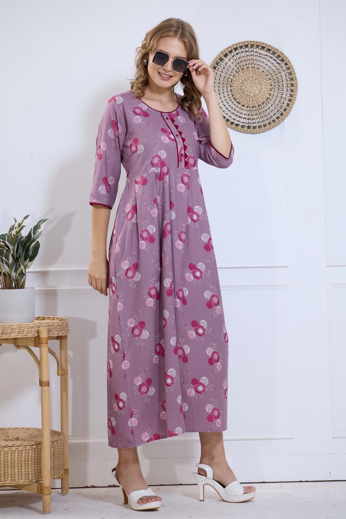 Alpine KURTI Style | Beautiful Stylish KURTI Model | Long 3/4 Sleeve & Side Pocket | Fresh Collection's for Stylish Women's (AK-3/4)