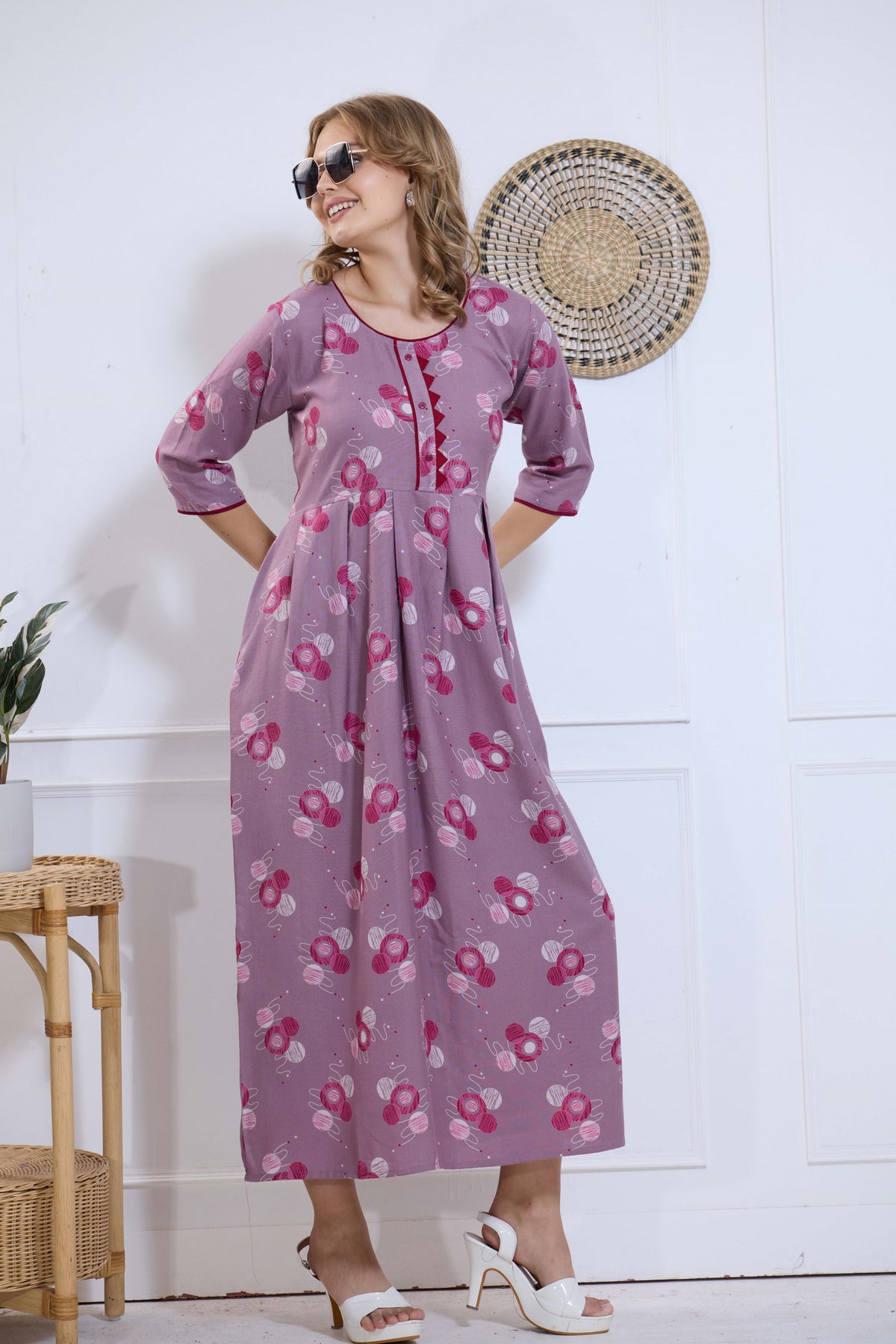 Alpine KURTI Style | Beautiful Stylish KURTI Model | Long 3/4 Sleeve & Side Pocket | Fresh Collection's for Stylish Women's (AK-3/4)