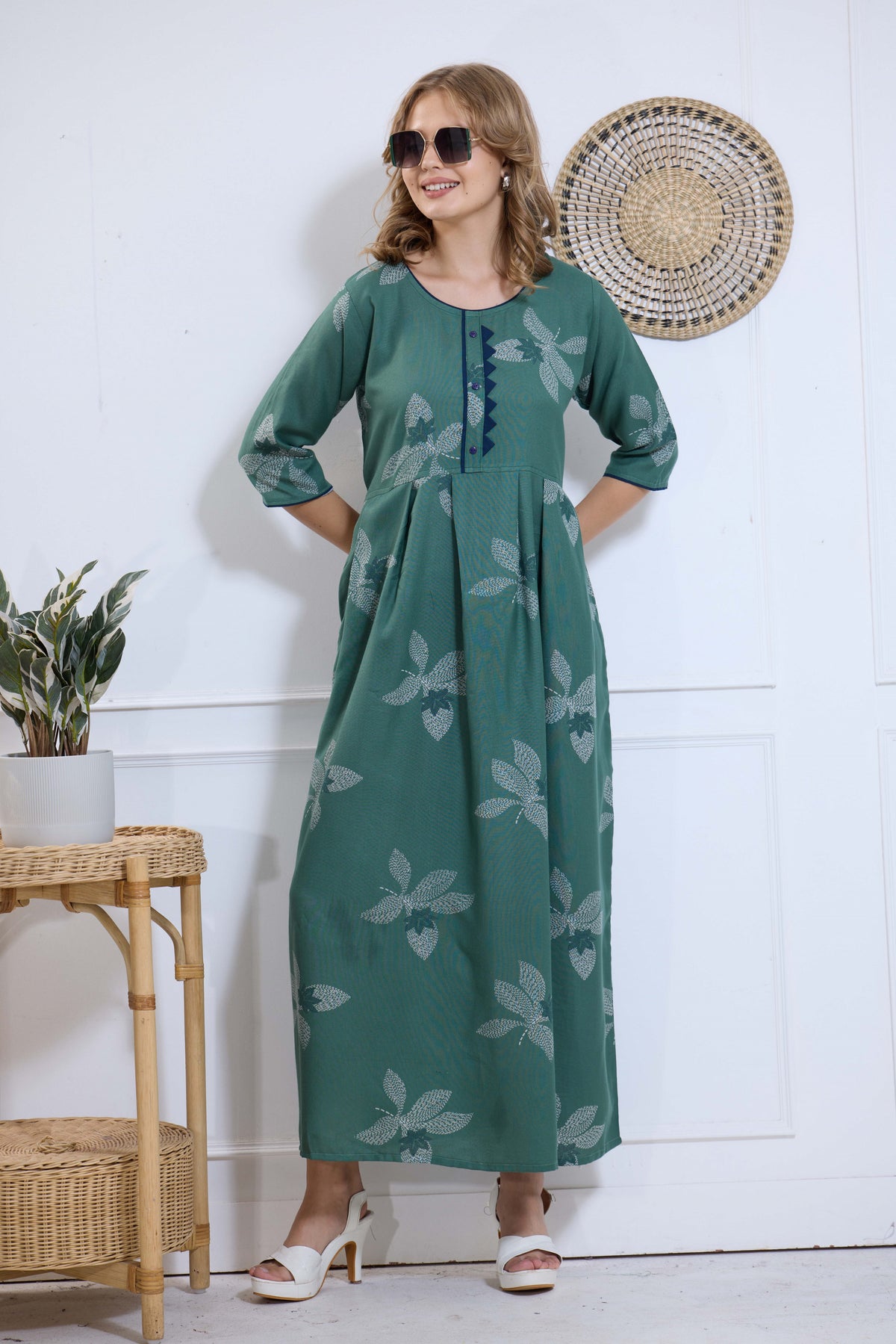 Alpine KURTI Style | Beautiful Stylish KURTI Model | Long 3/4 Sleeve & Side Pocket | Fresh Collection's for Stylish Women's (AK-3/4)