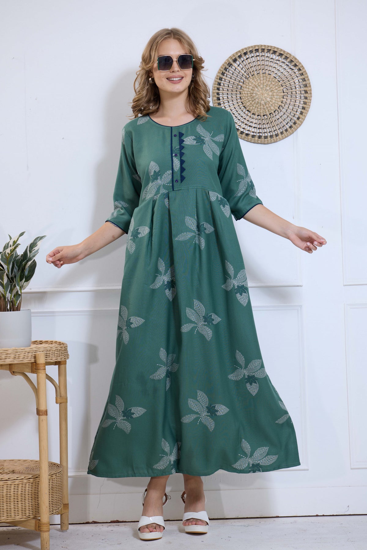Alpine KURTI Style | Beautiful Stylish KURTI Model | Long 3/4 Sleeve & Side Pocket | Fresh Collection's for Stylish Women's (AK-3/4)