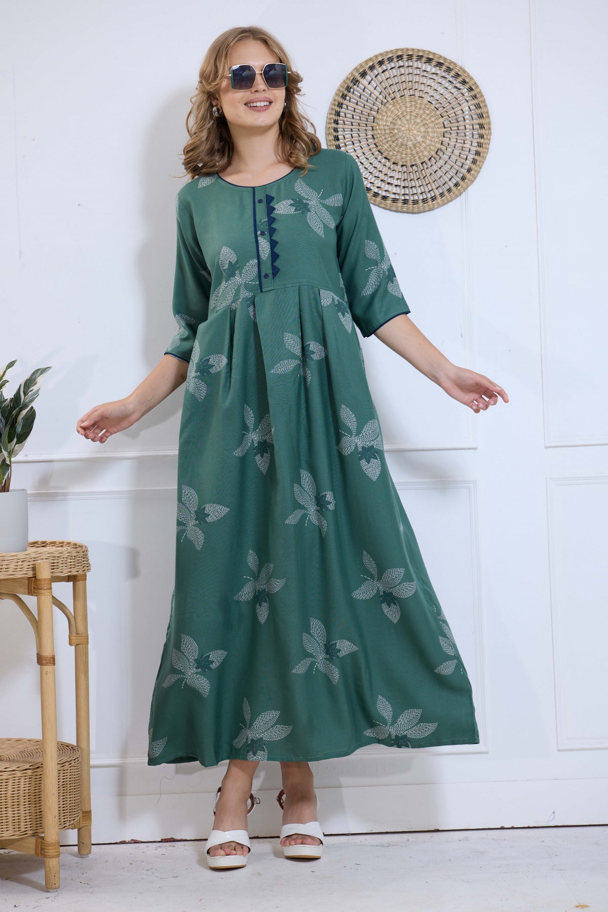 Alpine KURTI Style | Beautiful Stylish KURTI Model | Long 3/4 Sleeve & Side Pocket | Fresh Collection's for Stylish Women's (AK-3/4)