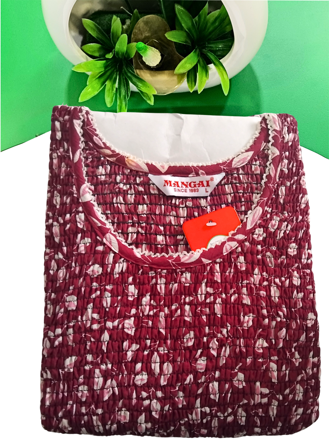 Crush Smocking Nighties for Stylish Women | Soft wrinkled texture Smocking Model | Rounded neck with Side Pocket | Daily wear Nighties for trendy women (PPL)