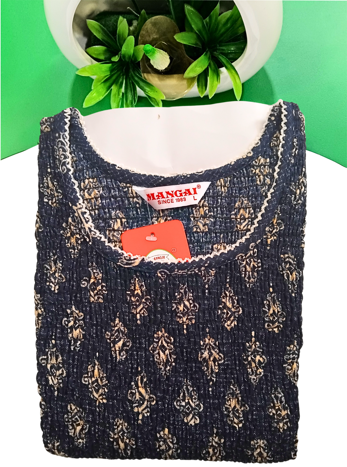 Crush Smocking Nighties for Stylish Women | Soft wrinkled texture Smocking Model | Rounded neck with Side Pocket | Daily wear Nighties for trendy women (PPL)