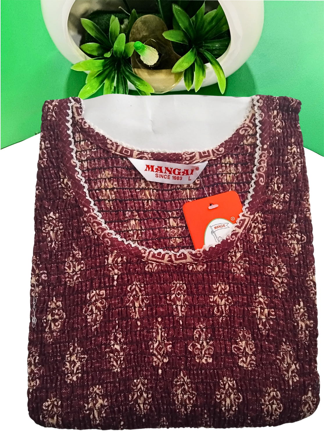 Crush Smocking Nighties for Stylish Women | Soft wrinkled texture Smocking Model | Rounded neck with Side Pocket | Daily wear Nighties for trendy women (PPL)