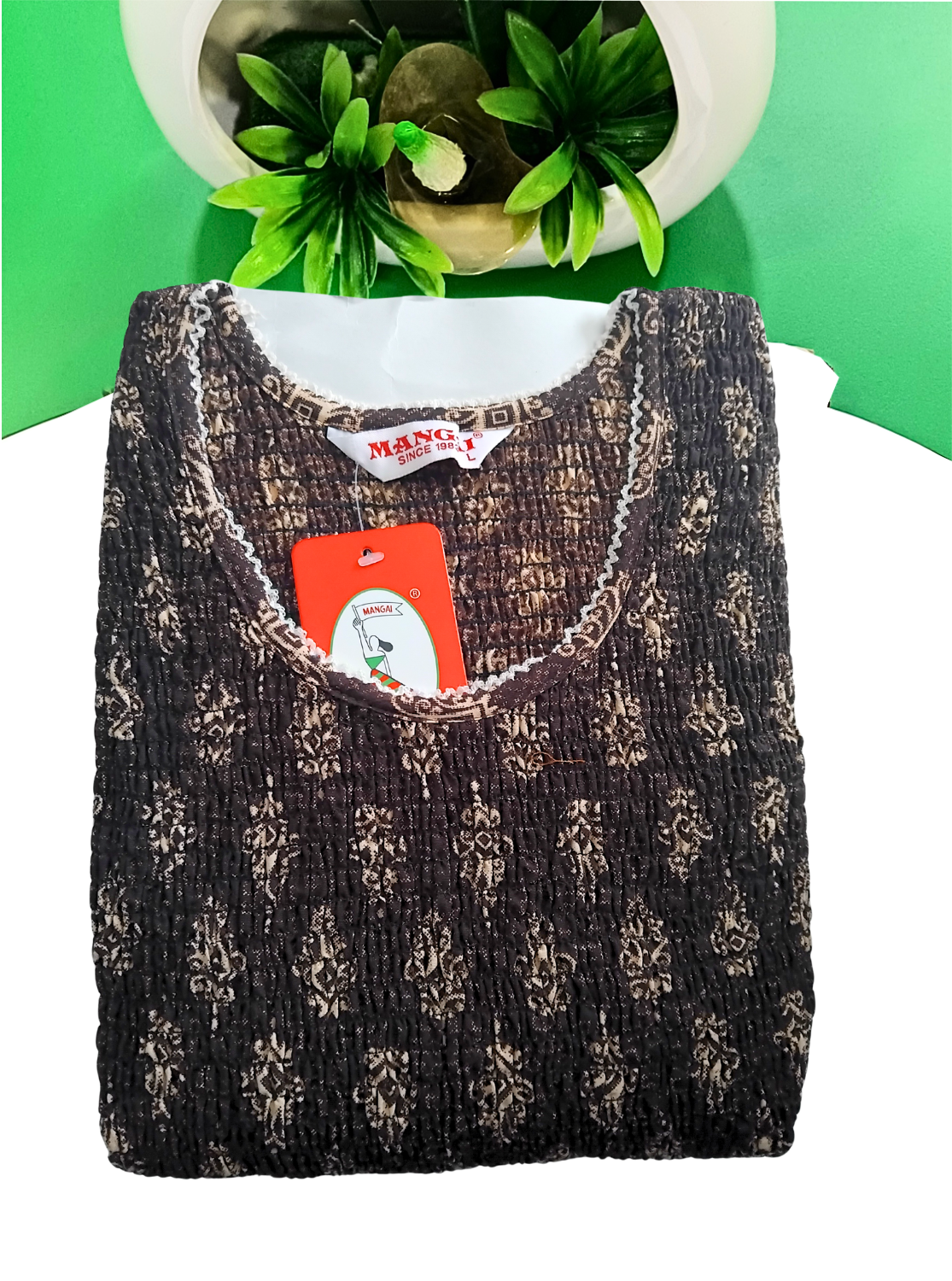 Crush Smocking Nighties for Stylish Women | Soft wrinkled texture Smocking Model | Rounded neck with Side Pocket | Daily wear Nighties for trendy women (PPL)