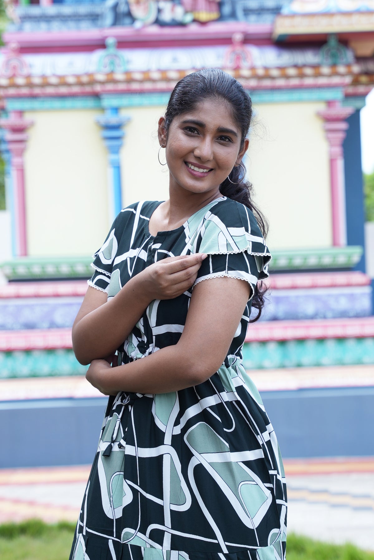 Stylish Arrivals Rayon Gathering Frock Model Night Gown's | Front Adjustable Gathering Style Rope Rope | Double Layer Sleeve | Trending Collection's for Stylish Women's (GFK)