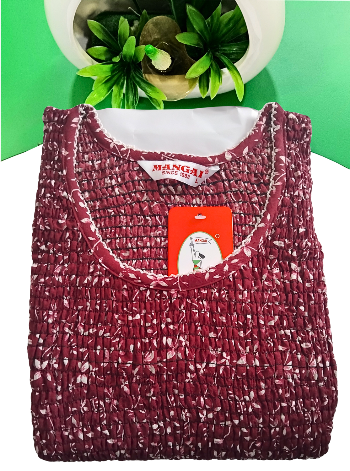 Crush Smocking Nighties for Stylish Women | Soft wrinkled texture Smocking Model | Rounded neck with Side Pocket | Daily wear Nighties for trendy women (PPL)