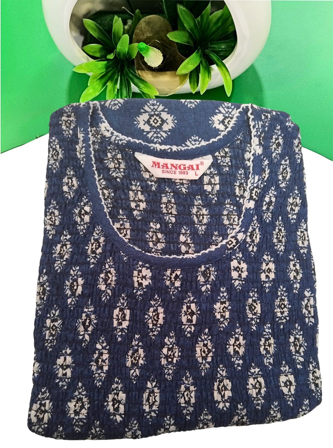 Crush Smocking Nighties for Stylish Women | Soft wrinkled texture Smocking Model | Rounded neck with Side Pocket | Daily wear Nighties for trendy women (PPL)