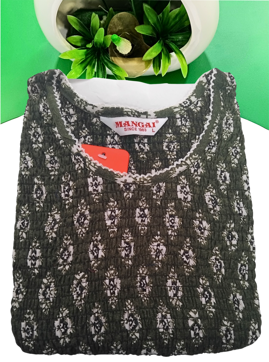 Crush Smocking Nighties for Stylish Women | Soft wrinkled texture Smocking Model | Rounded neck with Side Pocket | Daily wear Nighties for trendy women (PPL)