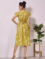Alpine Petal Sleeve Floral Printed Maxi Dress Side Pocket - Mangai Nighties