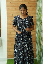 Stylish Arrivals Rayon Gathering Frock Model Night Gown's | Front Adjustable Gathering Style Rope Rope | Puff Sleeve | Trending Collection's for Stylish Women's (GFK)