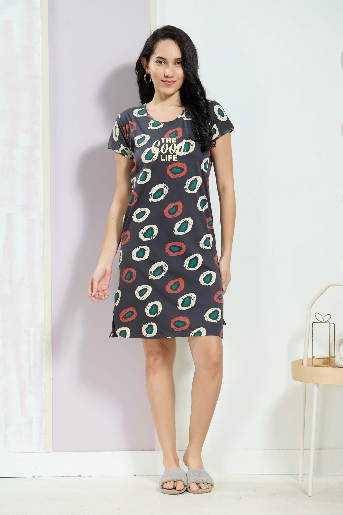 MANGAI New Stylish And Trendy Hosiery Short Nighty For Women | Special Sleep Wear | Half Nighty for Stylish Women and Teenage Girl's a Perfect Nightwear (HHN)