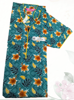 MANGAI Daily Wear Casual Comfort Fit Cotton Printed Nighties | Front open Zipper Model| Slit Open & Neck Collar Comfort Fit Daily Wear Nighties (DRN)