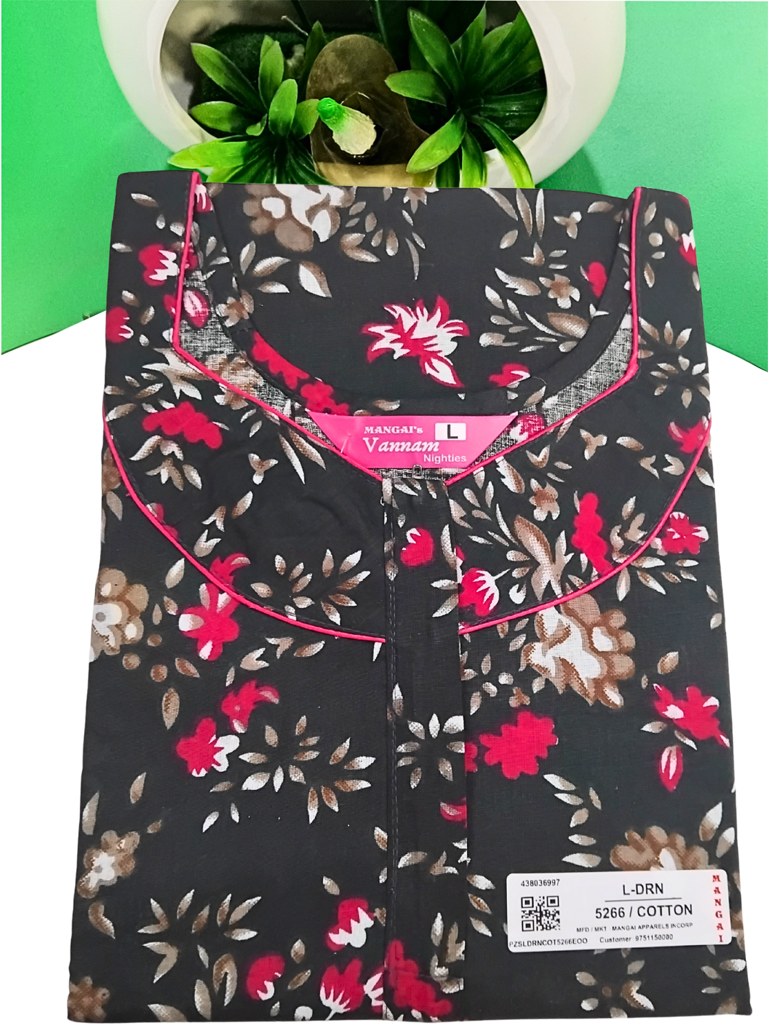 MANGAI Daily Wear Casual Comfort Fit Cotton Printed Nighties | Summer Arrival's for Trendy Women's (DRN)