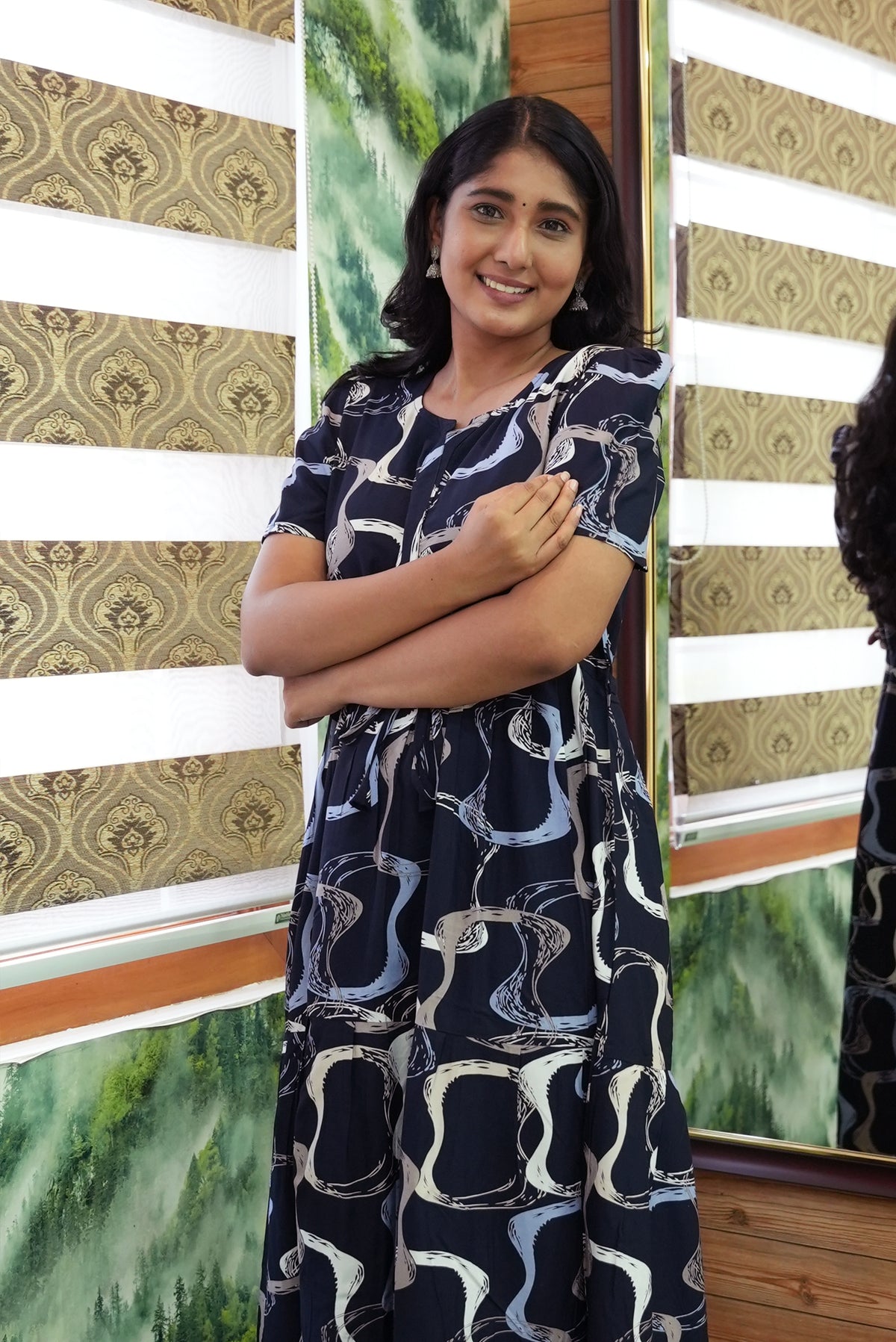 Stylish Arrivals Rayon Gathering Frock Model Night Gown's | Front Adjustable Gathering Style Rope Rope | Puff Sleeve | Trending Collection's for Stylish Women's (GFK)