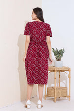 MANGAI HOSIERY Cotton Zipless Feeding Wear | Fancy Sleeve with Round Neck | Flap Open Zipless Feeding wear for Pregnancy Women (MMG)