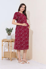 MANGAI HOSIERY Cotton Zipless Feeding Wear | Fancy Sleeve with Round Neck | Flap Open Zipless Feeding wear for Pregnancy Women (MMG)