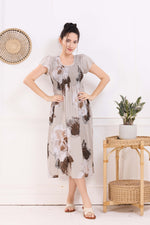 MANGAI Premium Rayon MAXI Frock Smocking Night Gown | Stretchable & Comfort Fit | Fancy Pleated Style with Side Pocket | Round Neck Nightwear for Stylish Women (SRM)