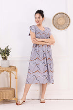 MANGAI Premium Rayon MAXI Frock Smocking Night Gown | Stretchable & Comfort Fit | Fancy Pleated Style with Side Pocket | Round Neck Nightwear for Stylish Women (SRM)