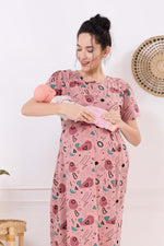 MANGAI HOSIERY Cotton Zipless Feeding Wear | Fancy Sleeve with Round Neck | Flap Open Zipless Feeding wear for Pregnancy Women (MMG)