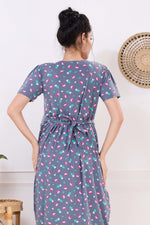 MANGAI HOSIERY Cotton Zipless Feeding Wear | Fancy Sleeve with Round Neck | Flap Open Zipless Feeding wear for Pregnancy Women (MMG)