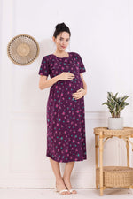 MANGAI HOSIERY Cotton Zipless Feeding Wear | Fancy Sleeve with Round Neck | Flap Open Zipless Feeding wear for Pregnancy Women (MMG)