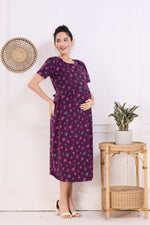 MANGAI HOSIERY Cotton Zipless Feeding Wear | Fancy Sleeve with Round Neck | Flap Open Zipless Feeding wear for Pregnancy Women (MMG)