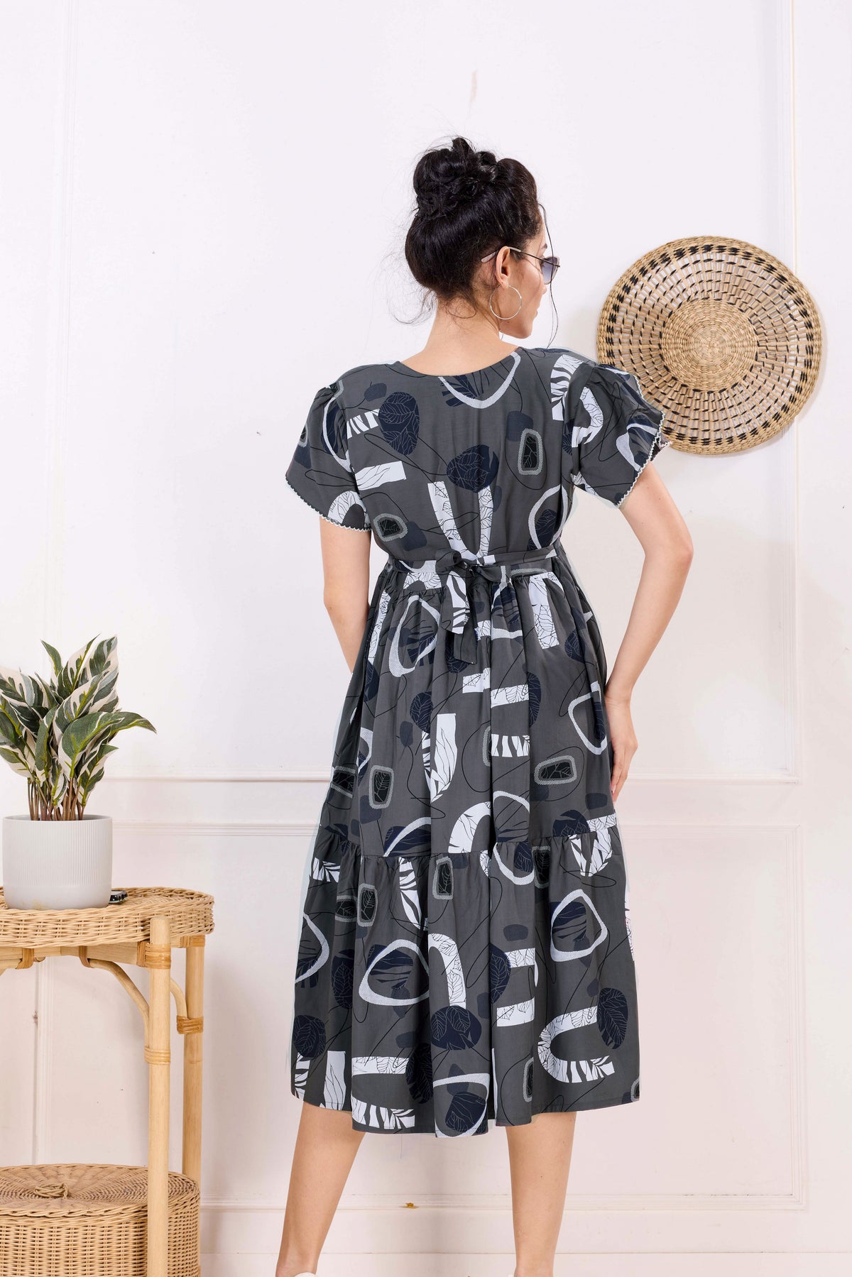 Rayon MAXI FROCK Model Nighties | Fancy Petal Sleeve | Fancy Neck & Side Pocket | Pleated Frock MAXI Style | Trendy Collection's for Stylish Women & Teenage Girl (FSF)