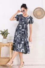 Rayon MAXI FROCK Model Nighties | Fancy Petal Sleeve | Fancy Neck & Side Pocket | Pleated Frock MAXI Style | Trendy Collection's for Stylish Women & Teenage Girl (FSF)