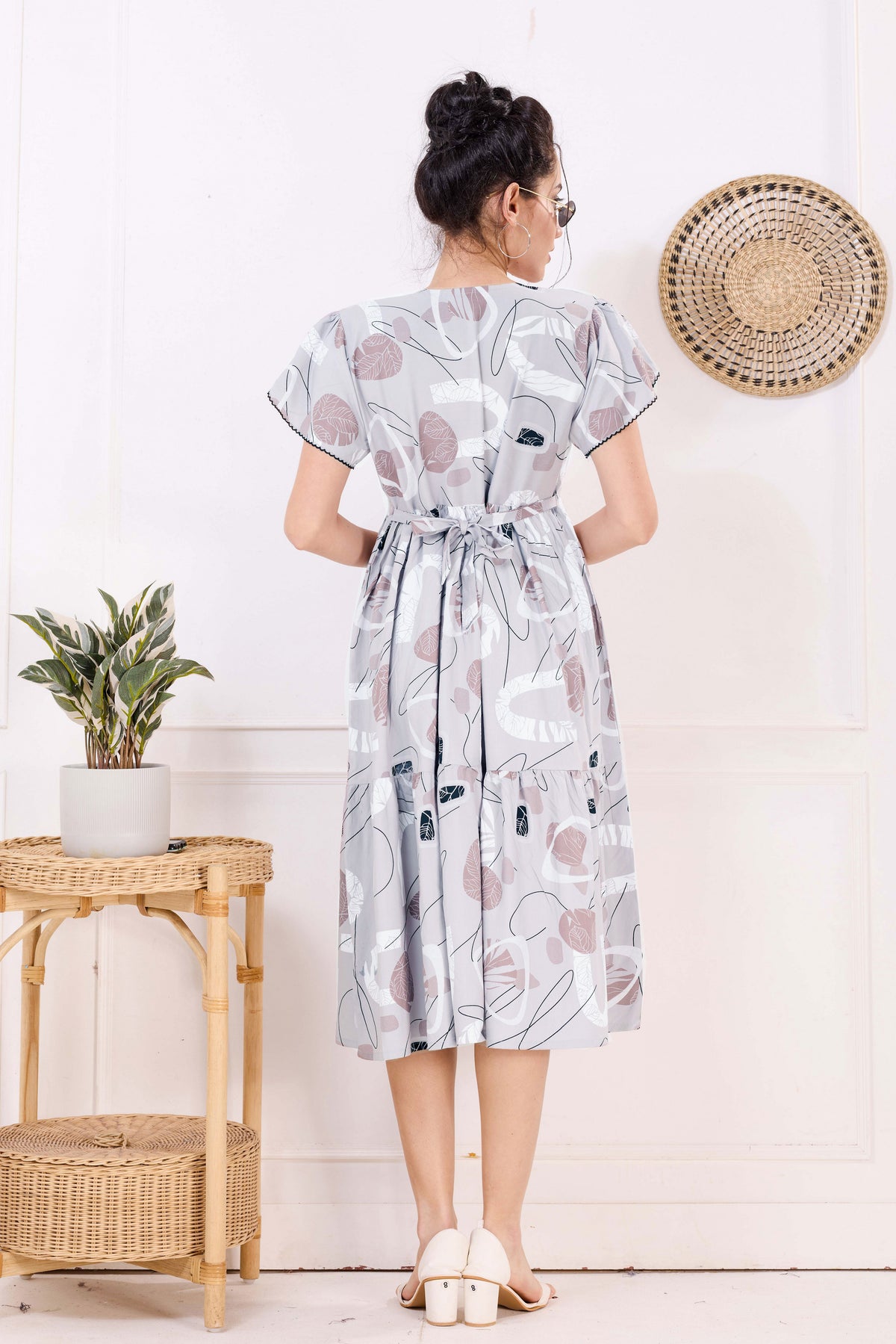 Rayon MAXI FROCK Model Nighties | Fancy Petal Sleeve | Fancy Neck & Side Pocket | Pleated Frock MAXI Style | Trendy Collection's for Stylish Women & Teenage Girl (FSF)